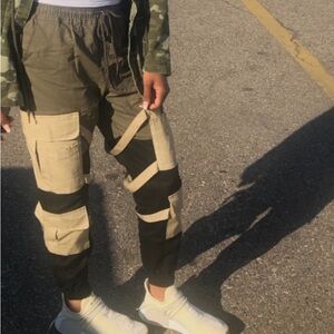 Color block cargo pants